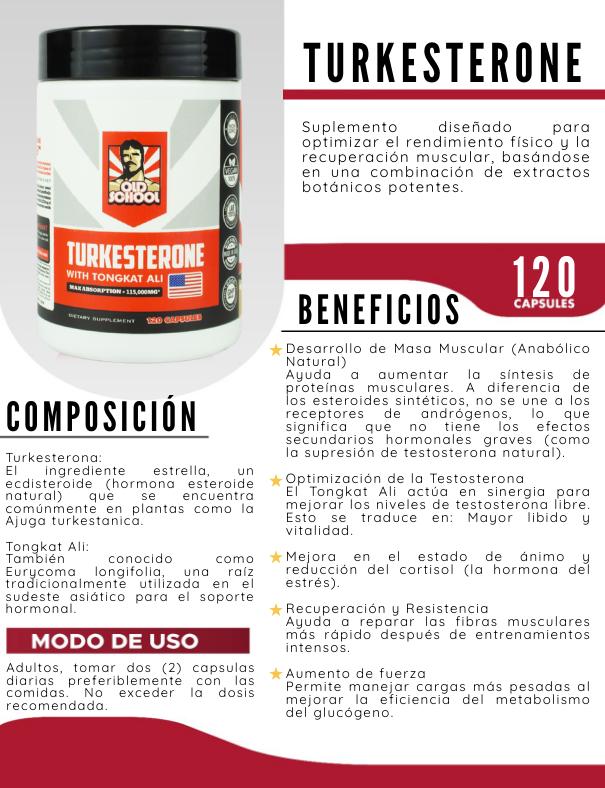 TURKESTERONE + TONGKAT ALI (120 CÁPSULAS)EF2 | Envío Gratis RD – NatBien.