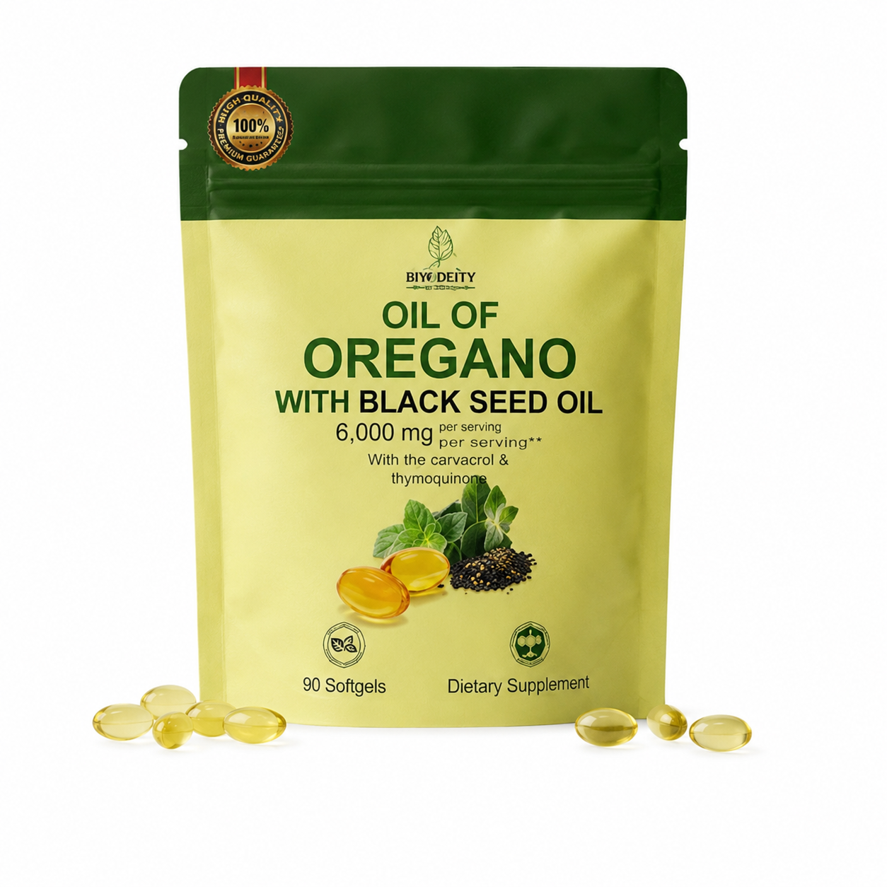 Aceite de Orégano + Semilla Negra 6,000 mg – 90 Softgels | Carvacrol y Timoquinona para Apoyo Inmune y Digestivo| Envío Gratis RD – NatBien