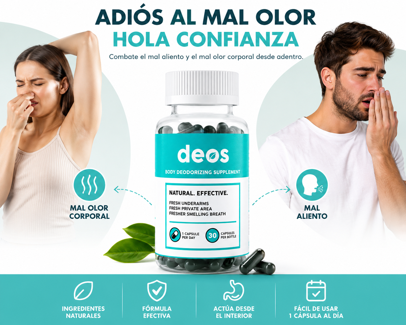 DEOS – Suplemento Desodorizante Corporal Natural | Suplemento Natural | Envío Gratis RD – NatBien