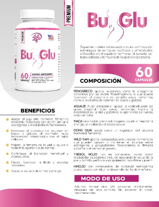 Ficha técnica BU-GLU suplemento femenino
